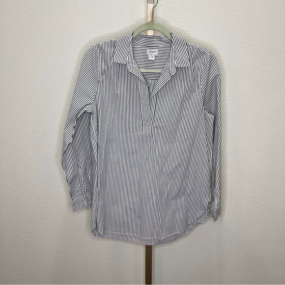 J. Crew Re-Imagined Women’s popover Tunic White &Black Striped MP - Picture 1 of 7